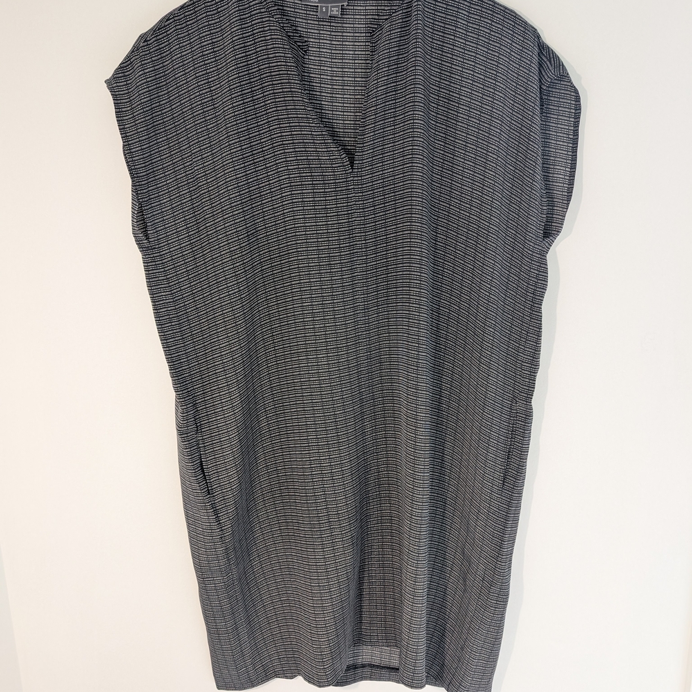 Vince Black and White Patterned Dress